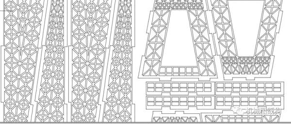 【生活艺术】埃菲尔铁塔拼装模型平面图纸 适合激光切割 dxf格式