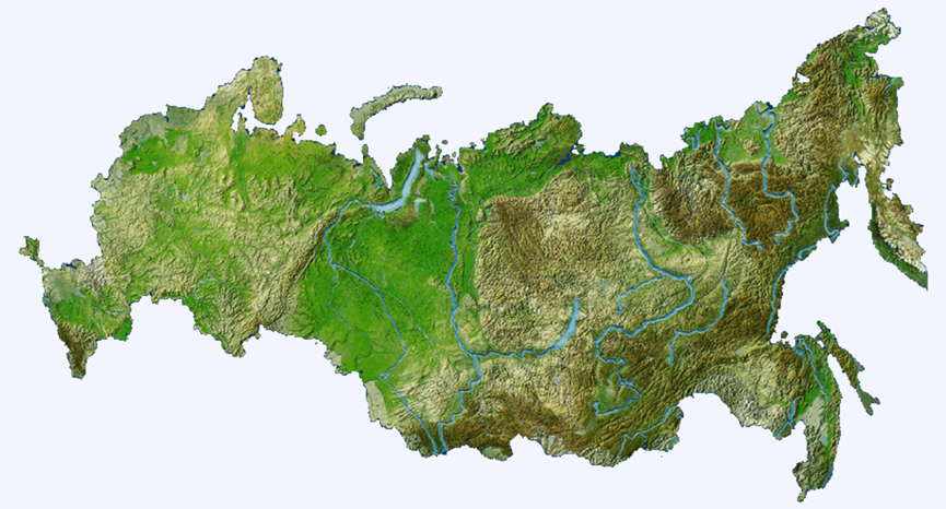官网的俄罗斯地形图,可以看到俄罗斯中部是全球最大的西西伯利亚平原