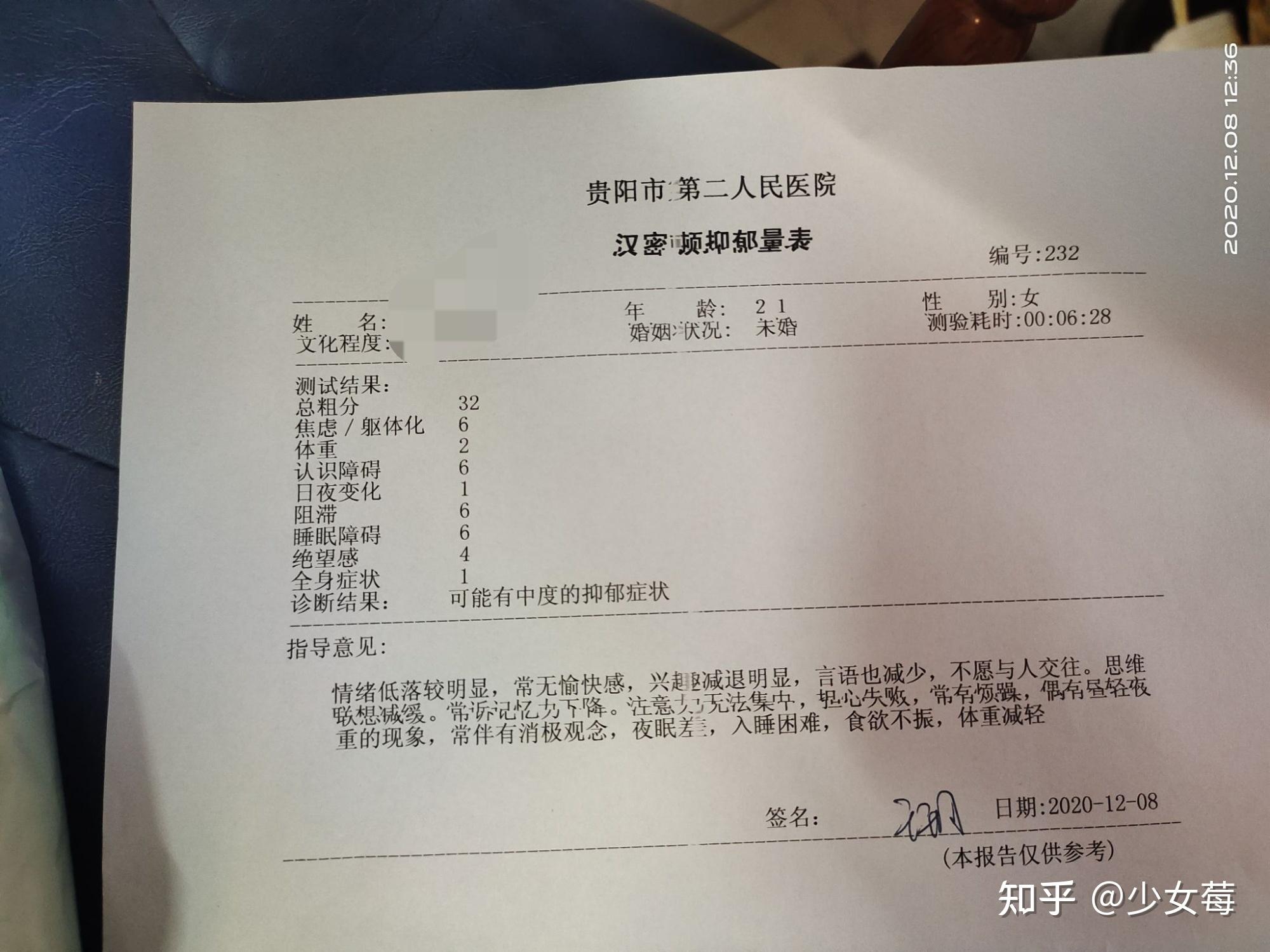 去医院检查自己是中度抑郁,但是我觉得自己没问题,根本就没有抑郁