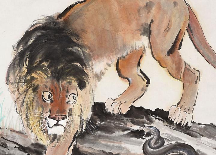 徐悲鴻風の「獅子図」 王之蔑视！徐悲鸿这样画狮子- 知乎