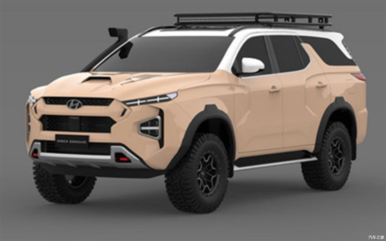 现代terracan渲染图曝光造型比普拉多更霸气