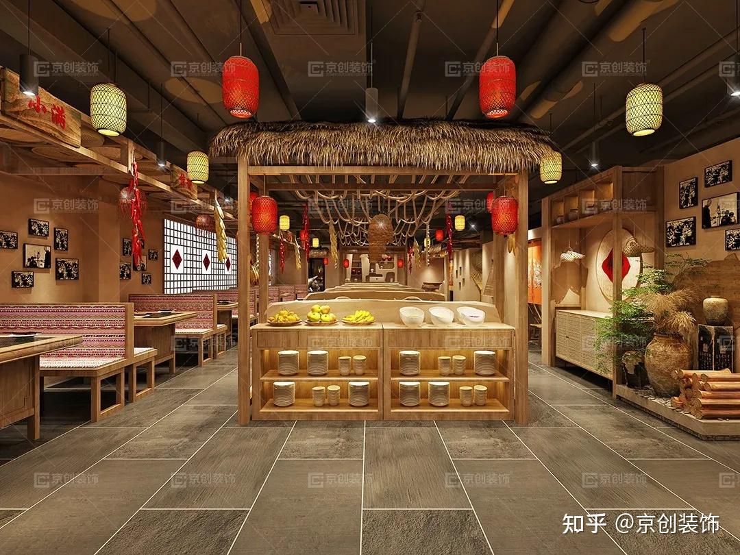 特色农家菜地锅鸡餐厅设计京创装饰设计作品
