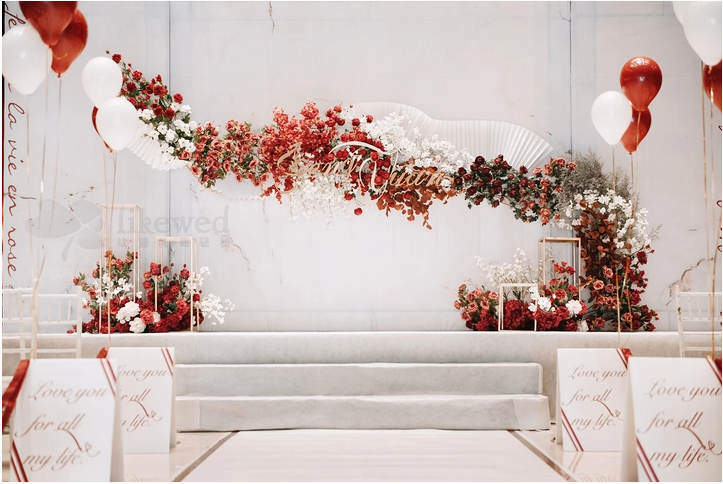 白红极简风 超级好看的白红系婚礼