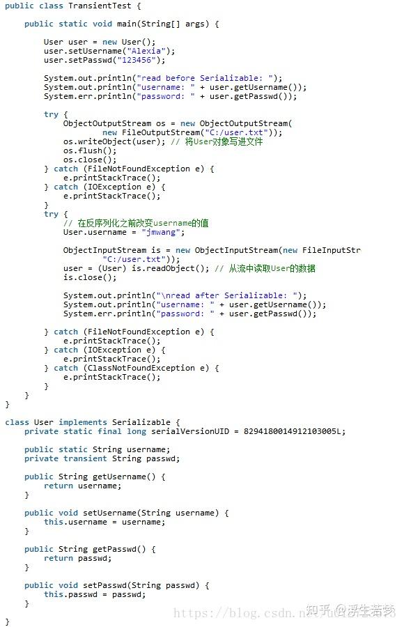 Java中transient关键字的详细总结 - 知乎