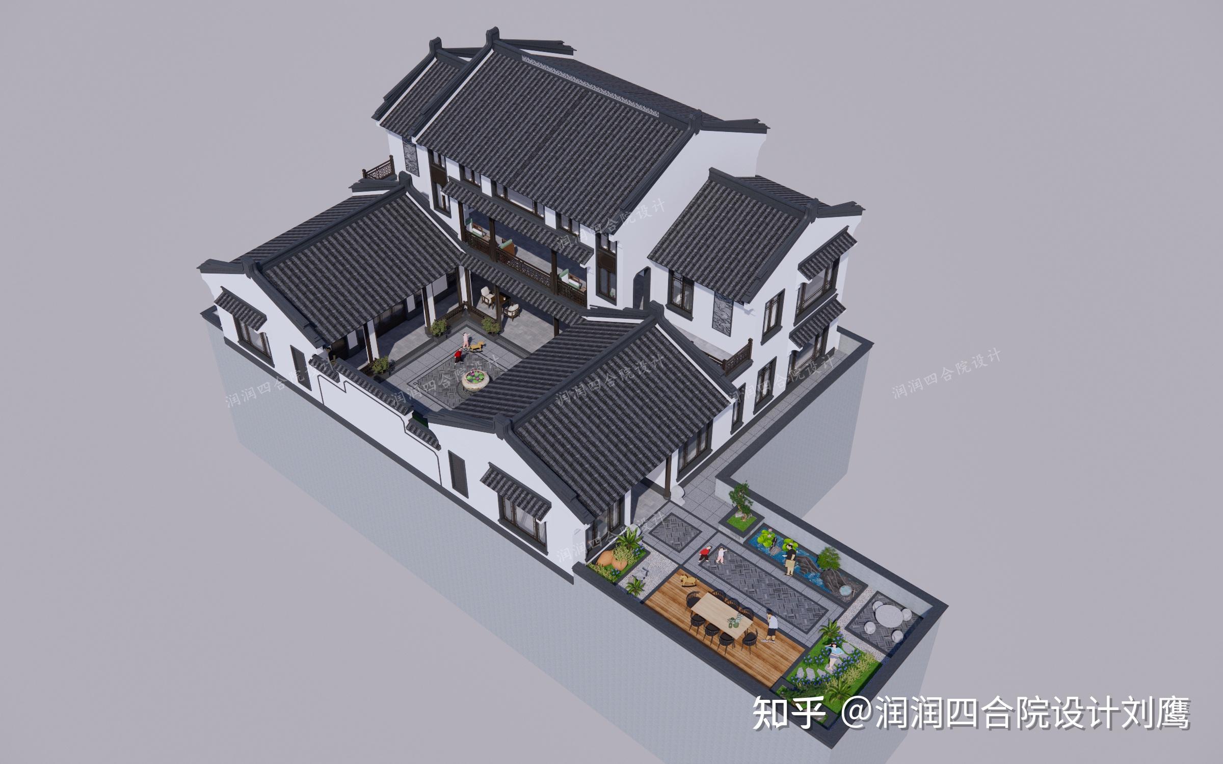 润润四合院设计刘鹰：因地制宜，创新广东潮汕楼顶中式四合院22×18 - 知乎