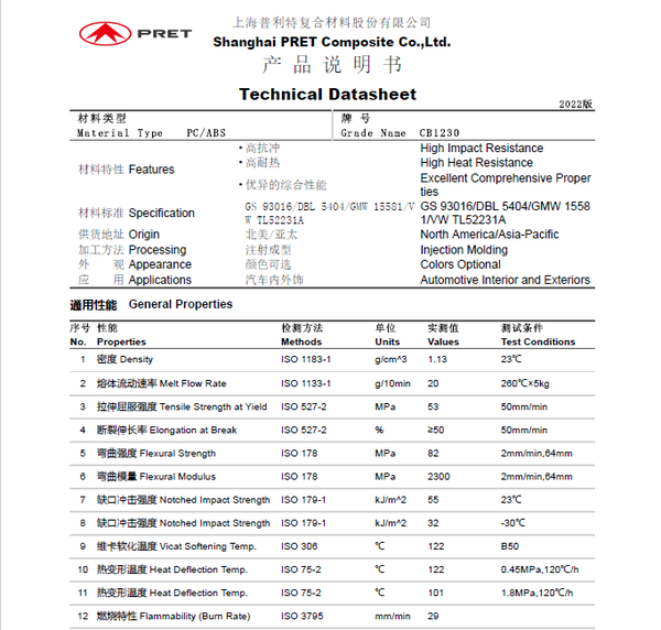 PC/ABS 上海普利特CB1230的物性如何？ - 知乎