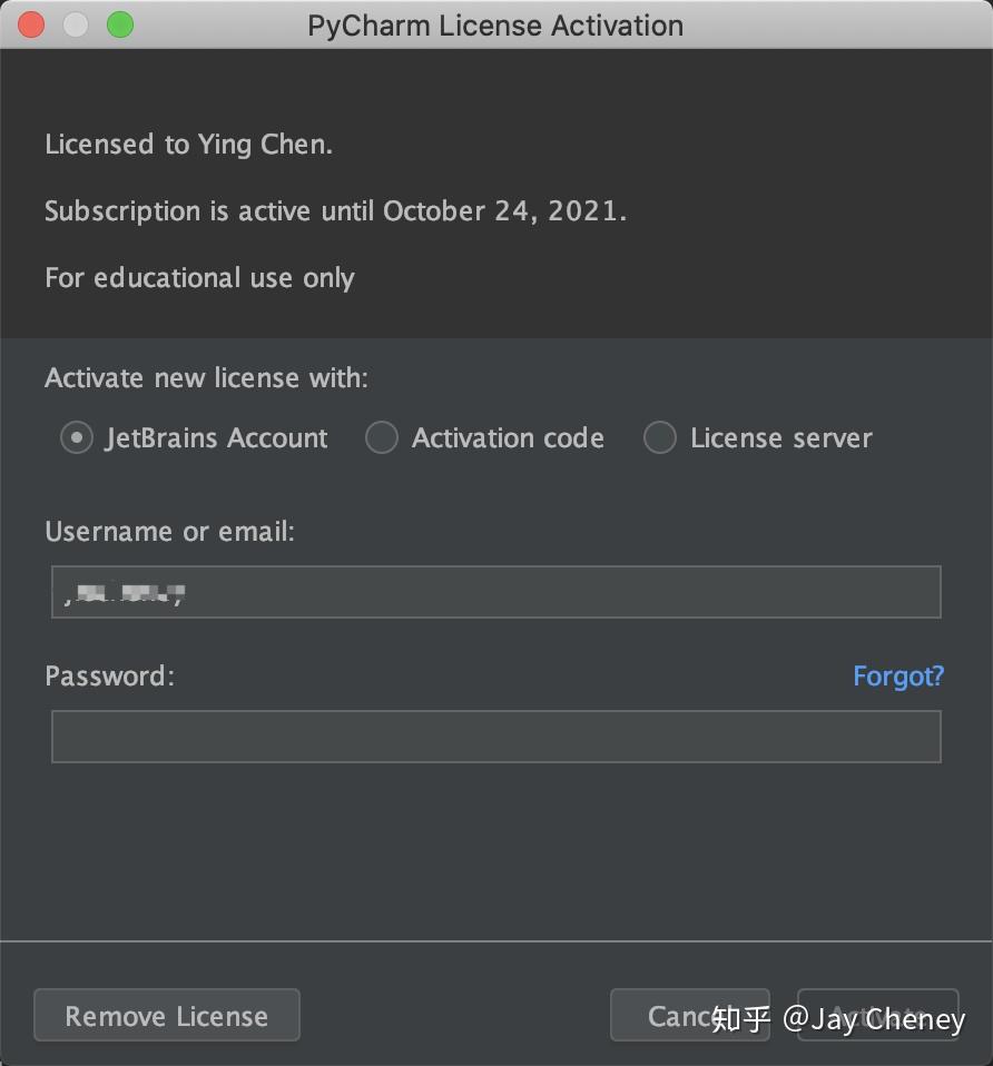 解决JetBrains 账户连接错误，PyCharm使用申请的学生免费账户登录时失败的解决方法 - 知乎