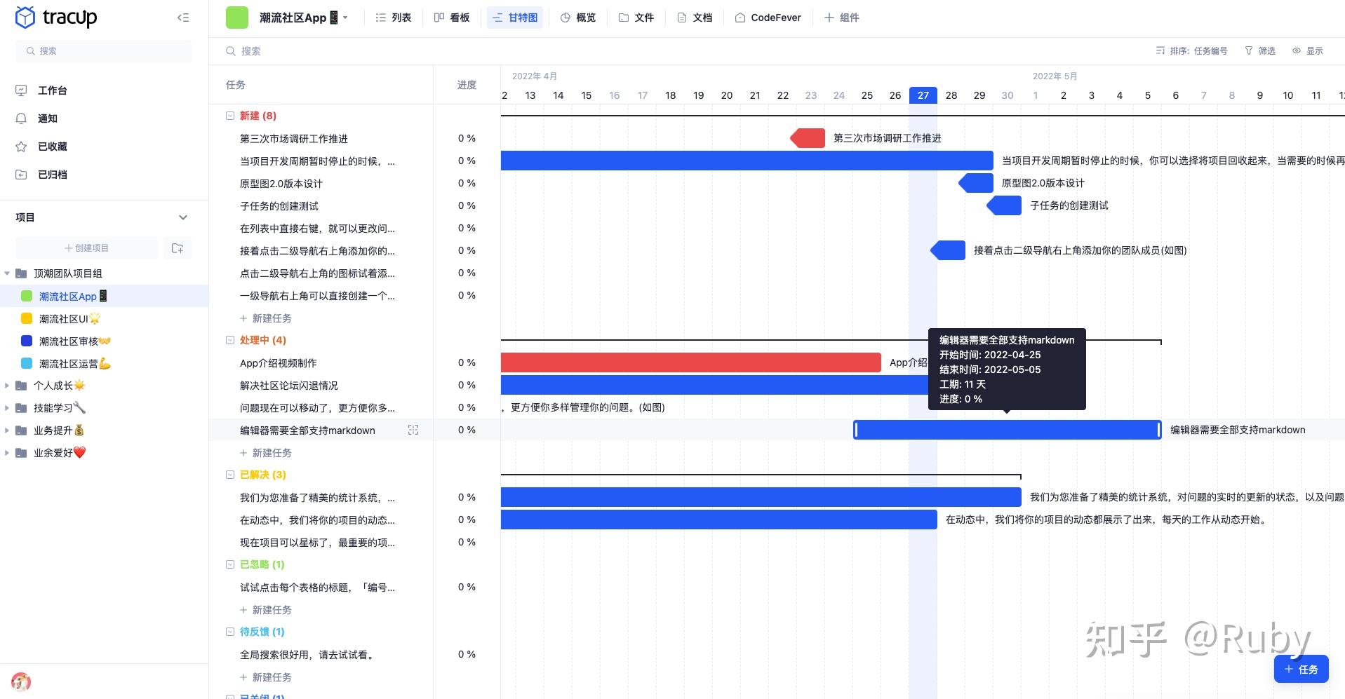 Tracup|20个用于项目管理的简单甘特图示例 - 知乎