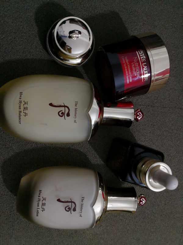 后天气丹的水乳加眼霜和雅诗兰黛小棕瓶还有雅