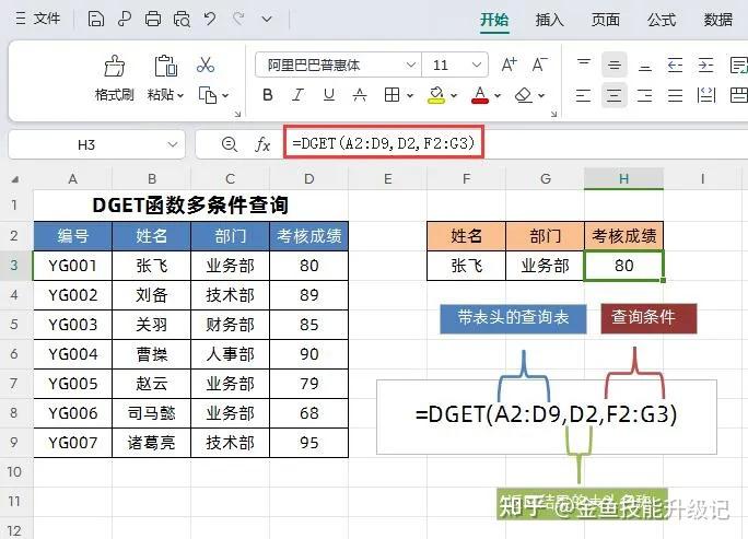 Excel多条件查询，DGET函数真好用，又学到了！ - 知乎
