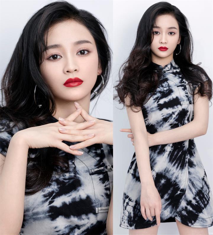 王一菲水墨旗袍大片都市风冷艳红唇自带气场港味十足