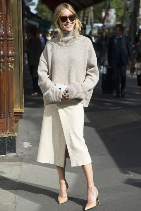 尖头细跟高跟鞋冬天怎么搭配衣服