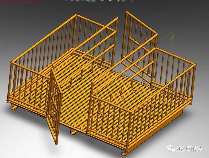 工程機械簡易豬欄架模型3d圖紙solidworks設計