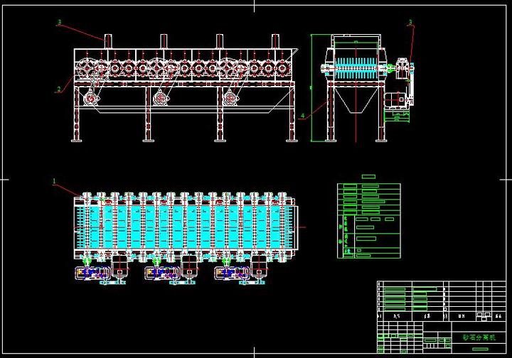 泥石分离机砂石分离机图纸全套cad图纸生产制造图纸