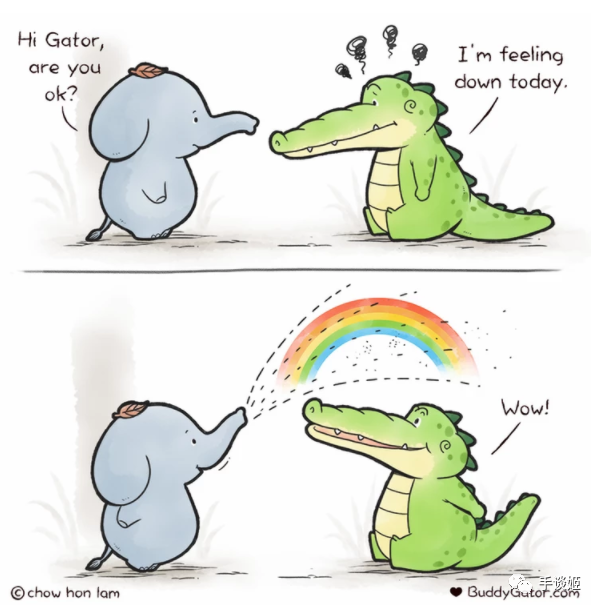 太可爱了吧这位漫画家居然用一只鳄鱼治愈人心