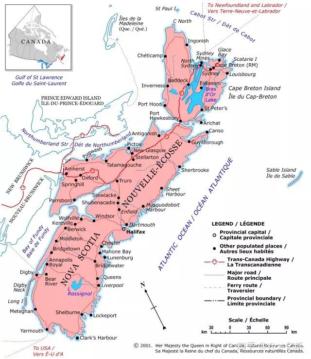 新斯科舍半岛地图图片