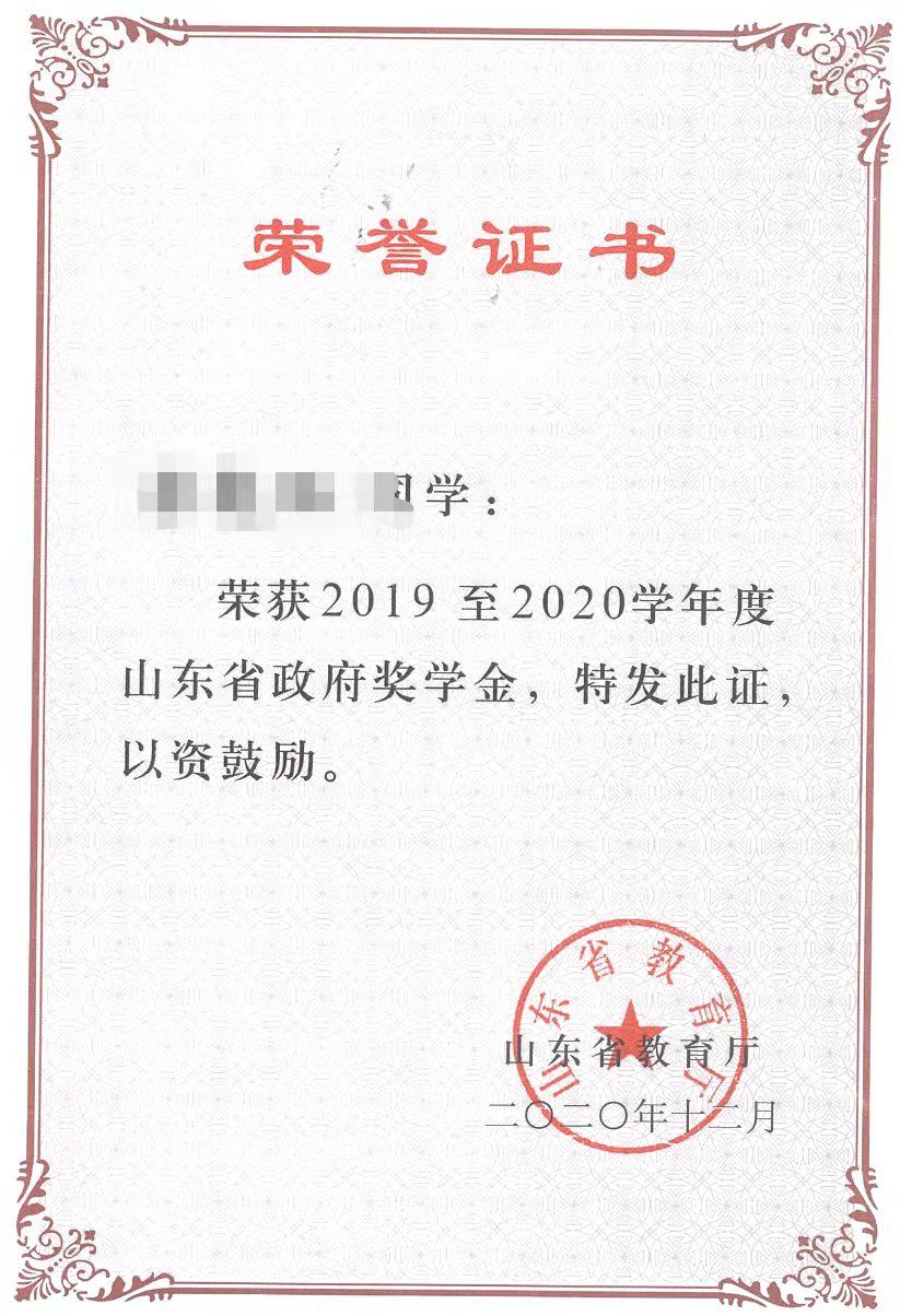 拿到了互联网 省金并晋级国赛,并拿到了山东省政府奖学金