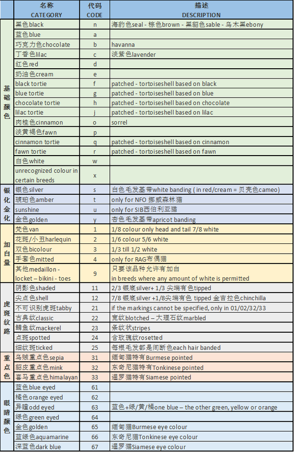 猫咪花色分类及遗传大全 知乎