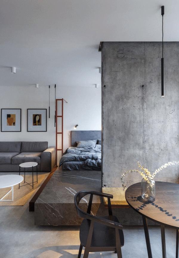 39㎡小公寓地台床磨砂玻璃屏风一个人住简直太棒了