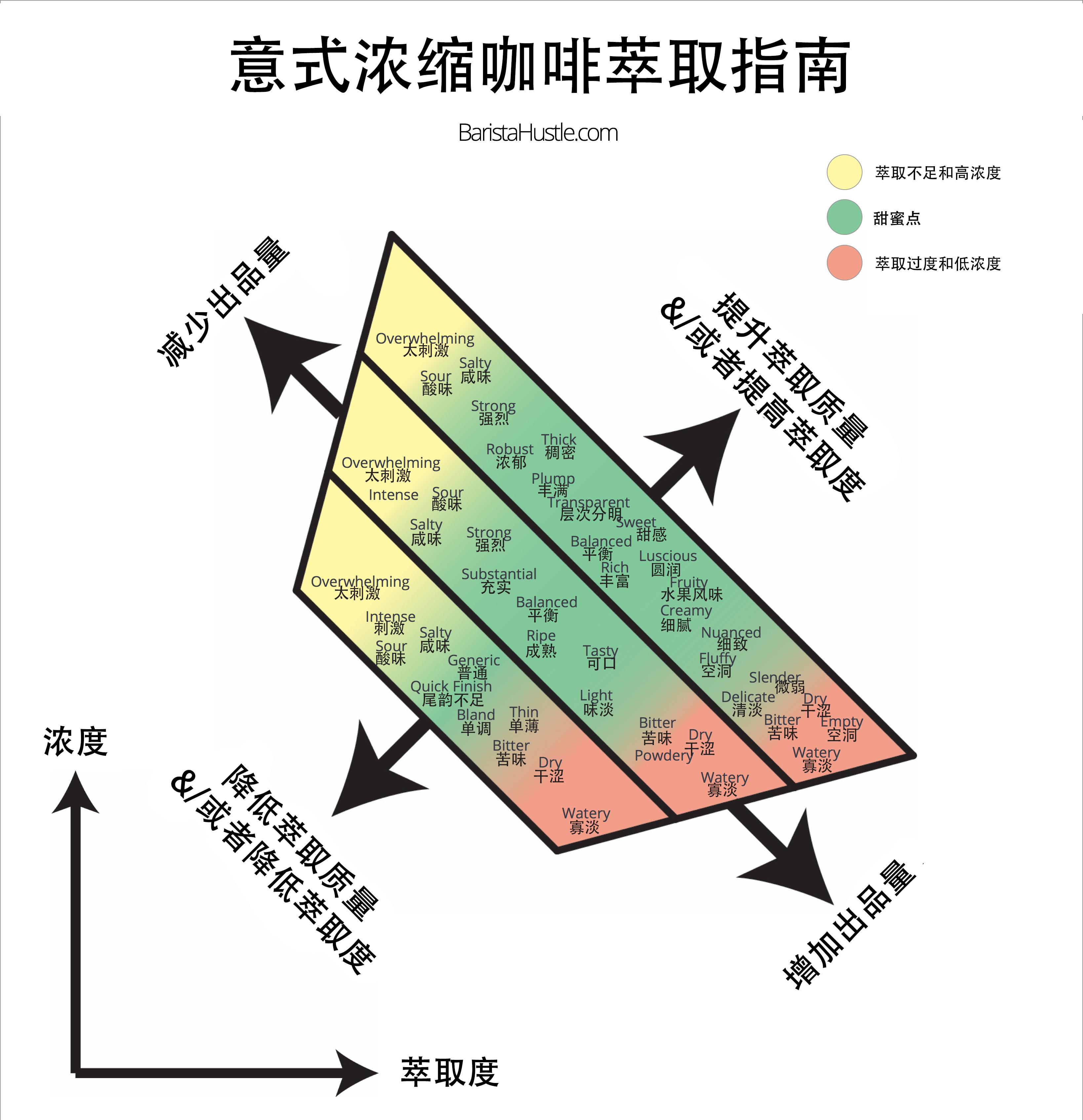 详细解释了萃取度和冲煮比例之间的关系,以及如何去控制咖啡出