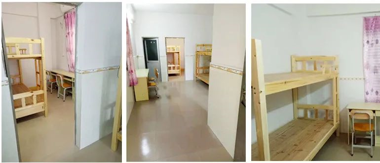 播妞就近选择了一间宿舍,房间是2人间,上下铺,房间内还有书桌可供大家