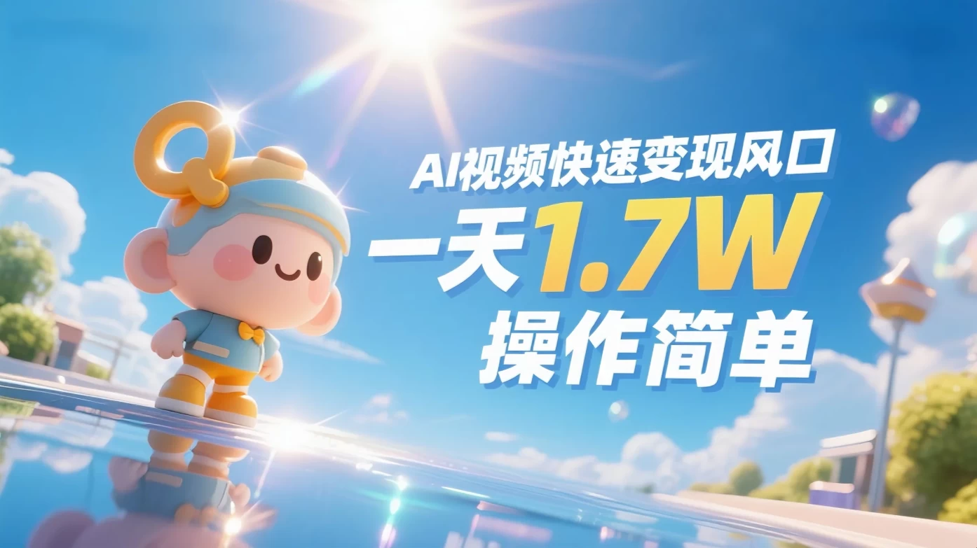 《Ai视频变现风口，一天1.7W，收入无上限，操作简单》-俊享空间 | 一站式免费资源社区 - 海量软件 / 源码 / 项目 / 壁纸 / 游戏等免费获取