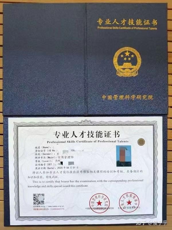 专业人才技能证书