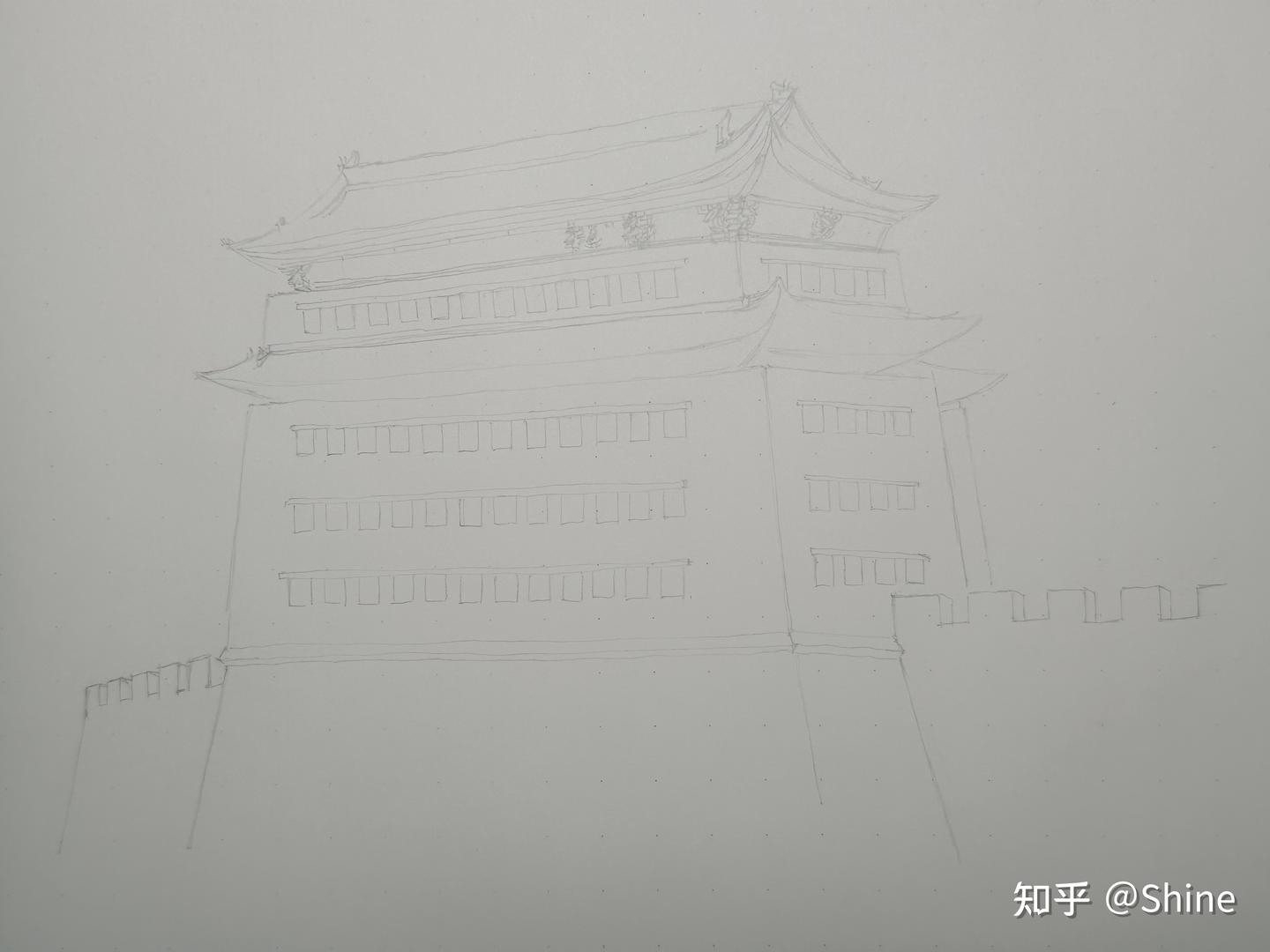 学画古建 整体构图(四)北京德胜门箭楼 - 知乎