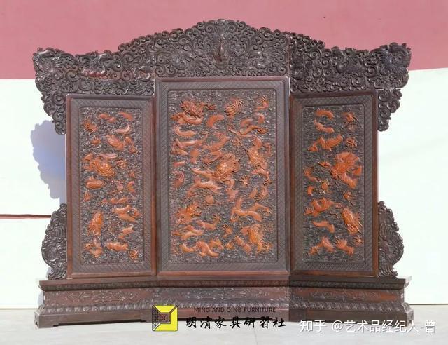 中国 唐木紫檀製 漢詩人物刻 衝立 硯屏 M R9992の通販 by