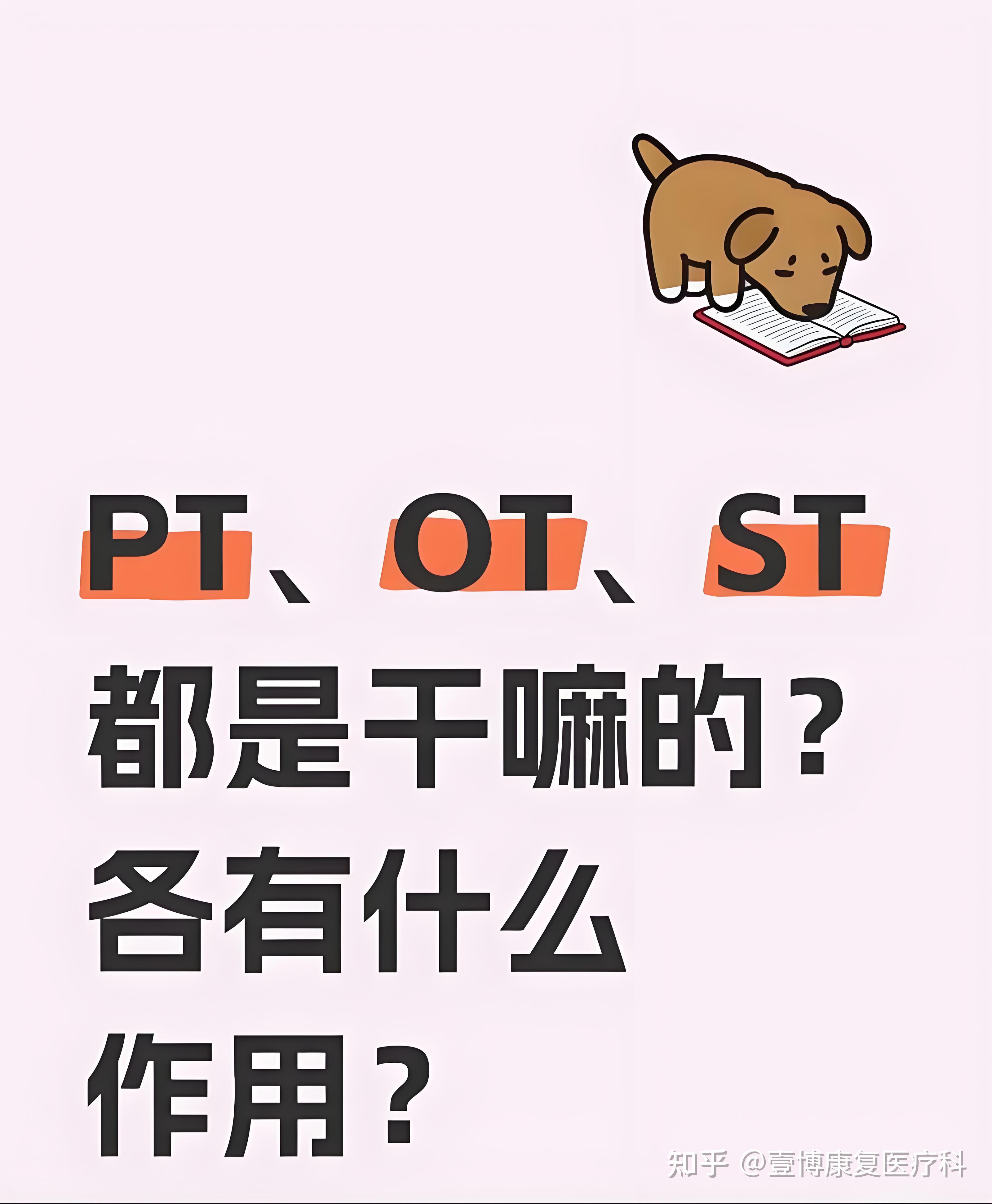 康复训练经常提到的PT、OT、ST分别是什么呢？主要对应什么康复？ - 知乎