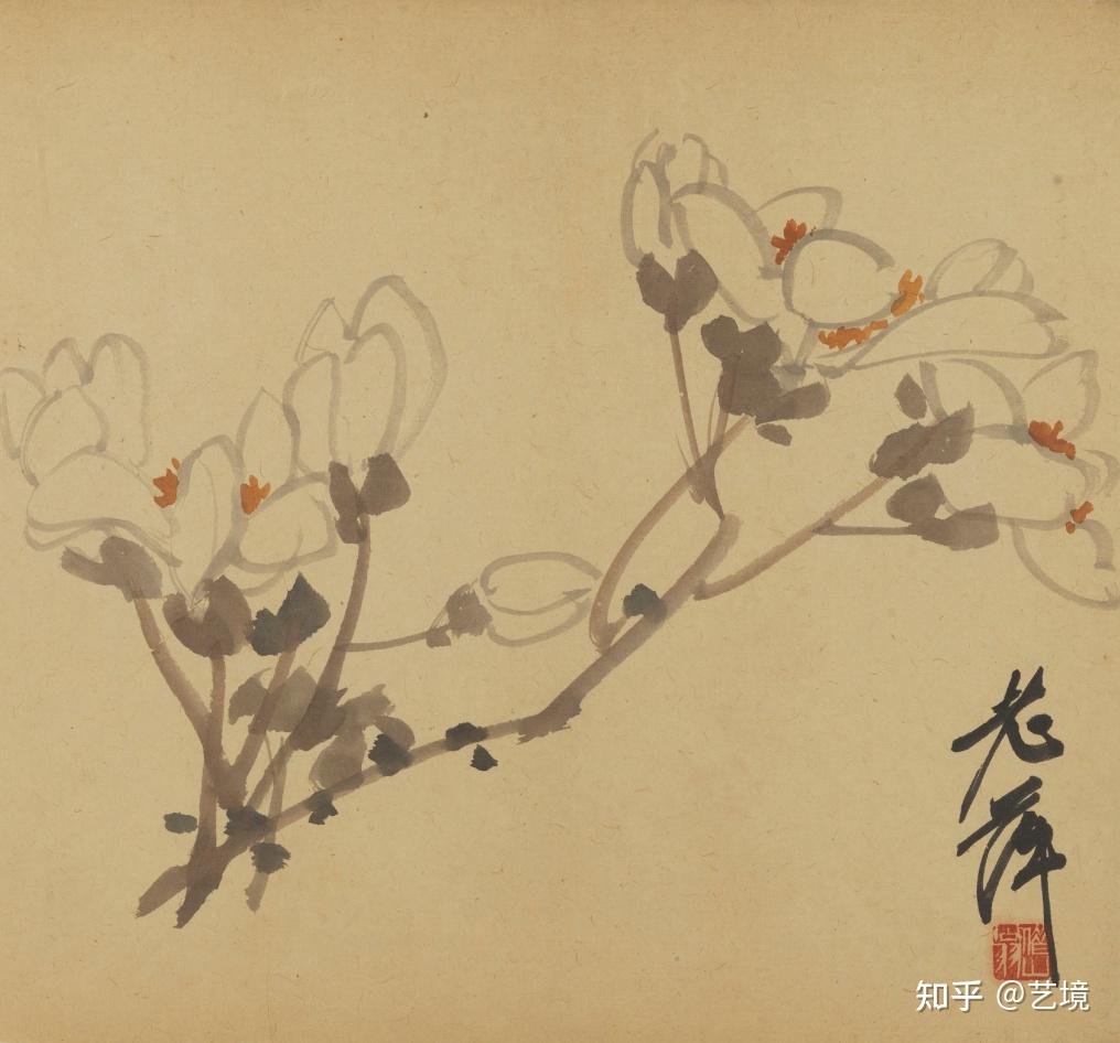 齊白石 花卉圖 齐白石花卉禽石四屏立轴