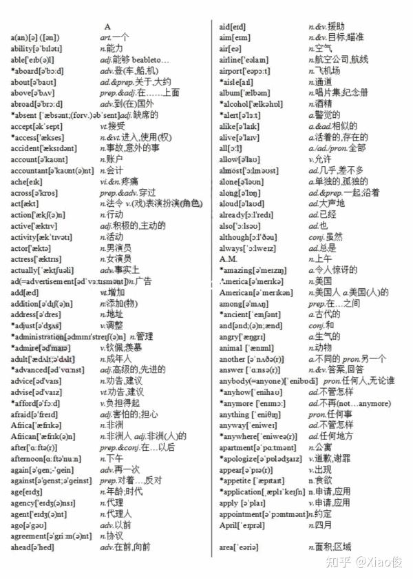 2023年湖北专升本英语核心词汇 - 知乎