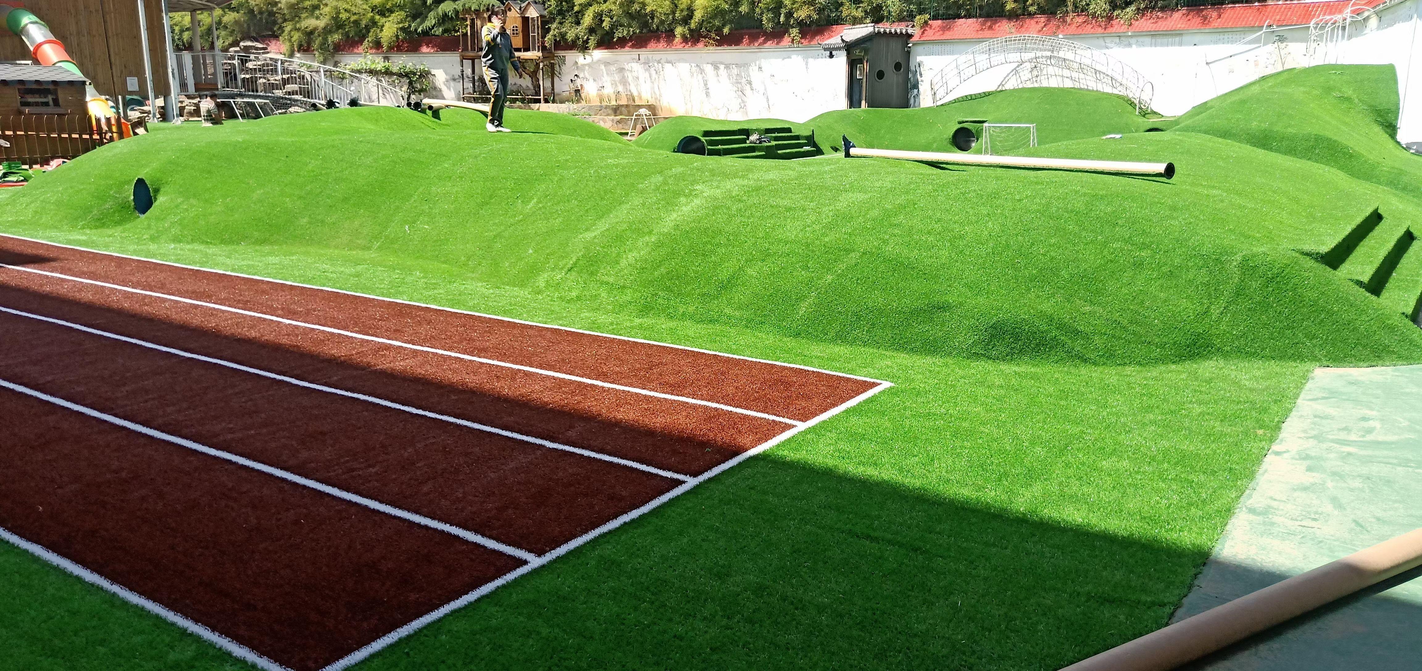 操场红色跑道草坪多少钱