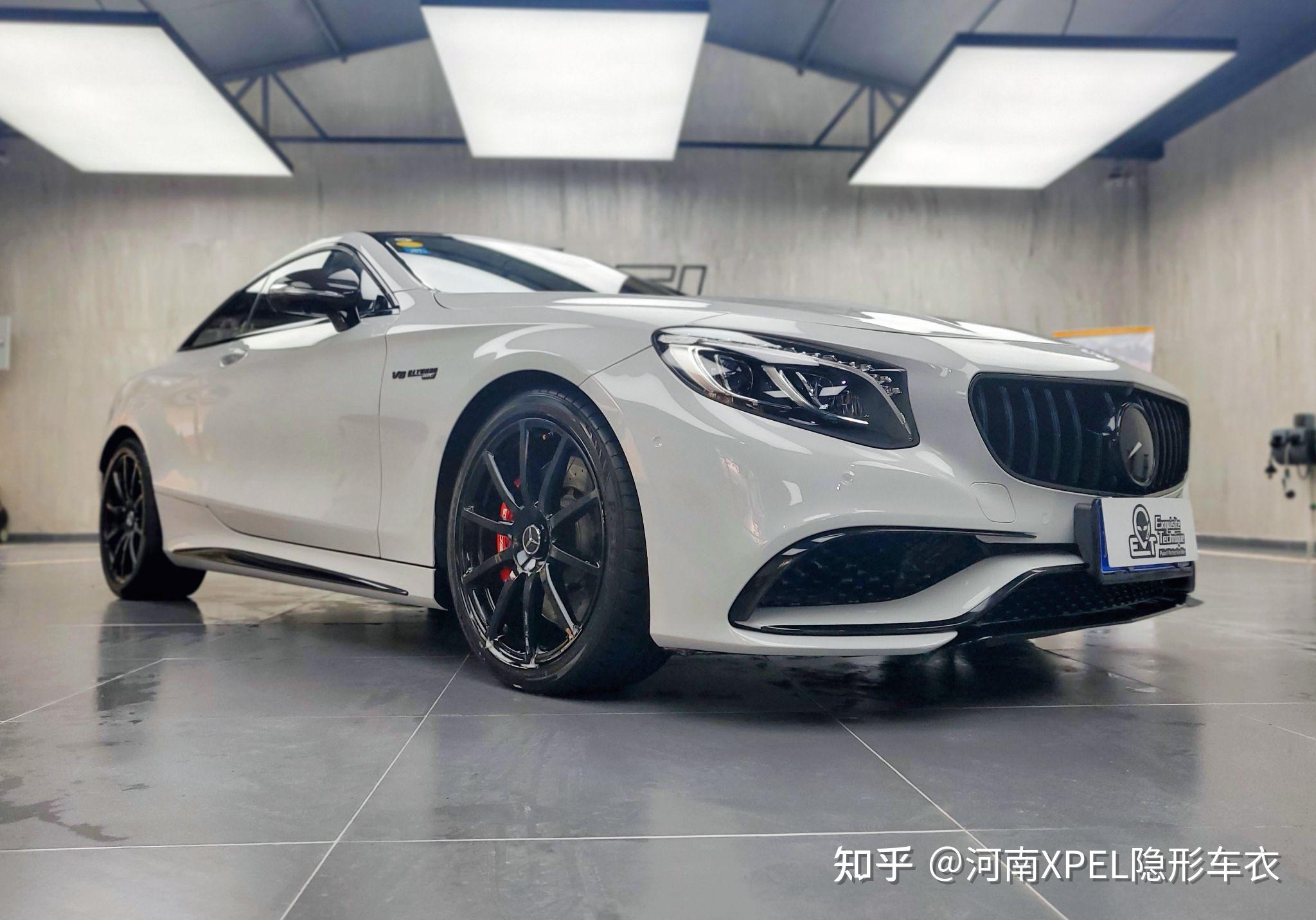 奔驰s63  amg高光火山灰!河南xpel外星人服务机构河南xpel隐形车衣