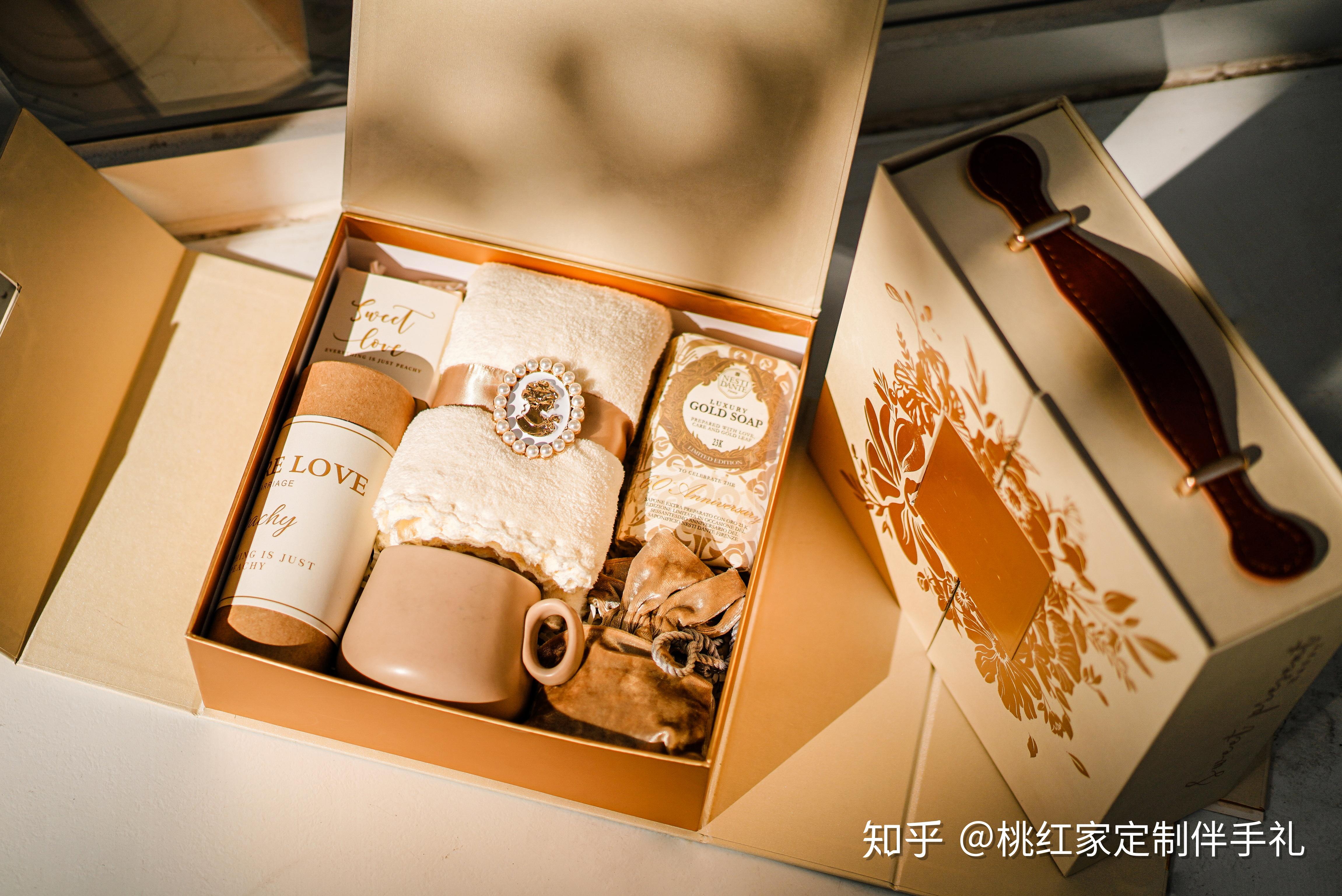 婚礼伴手礼香槟色手提礼盒缇香