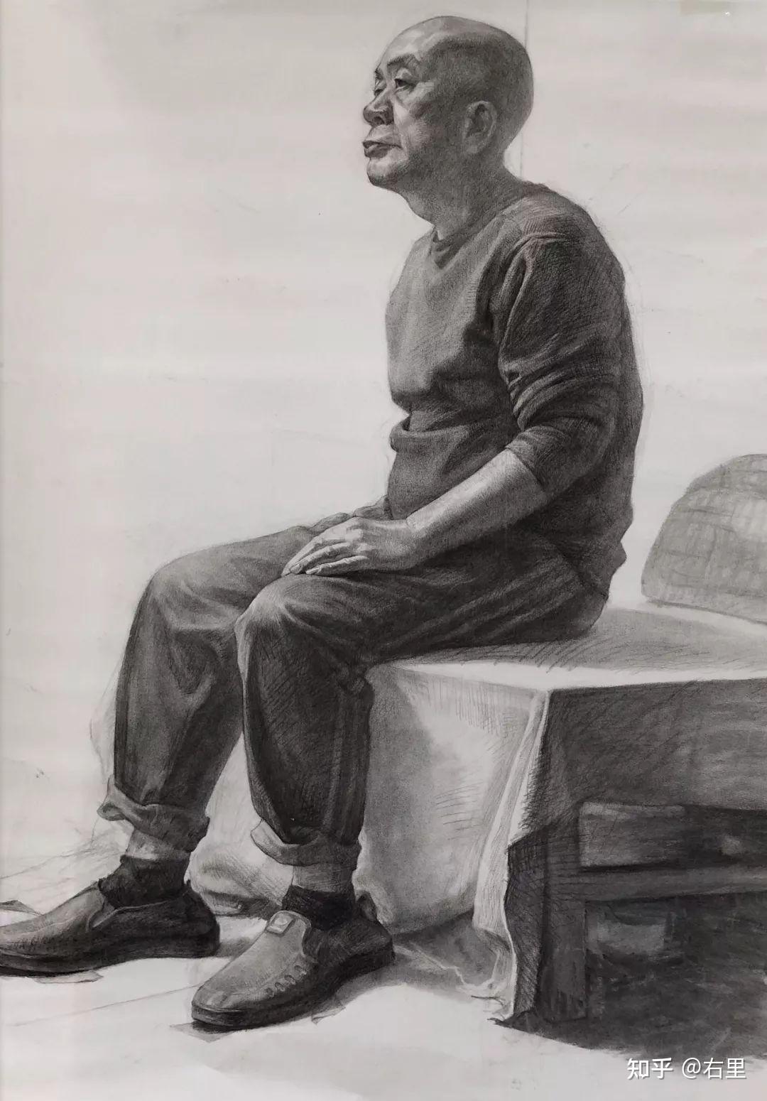 人物素描12全身像思路及作品赏析