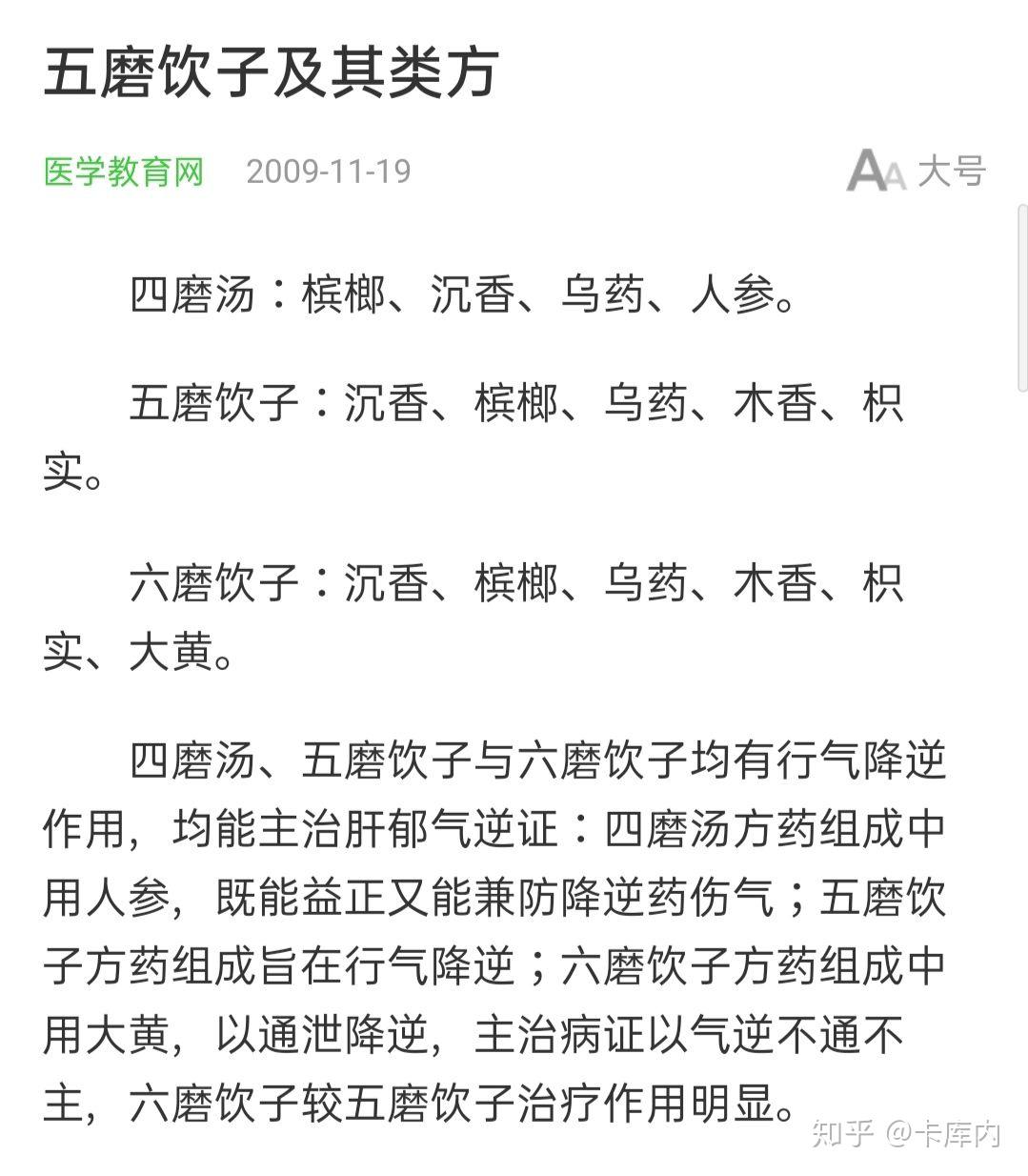 四磨饮子及类方