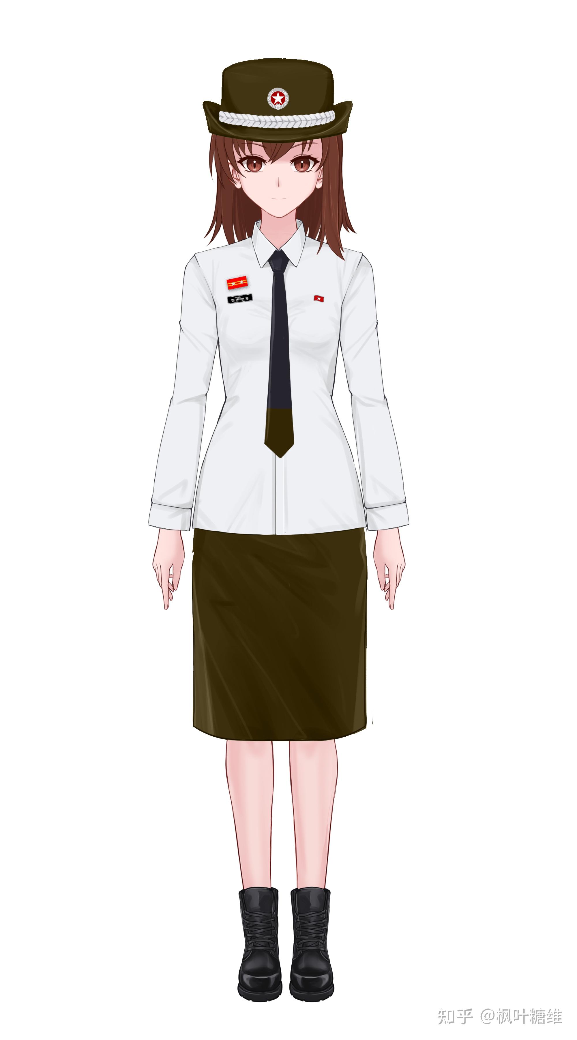 但是设计女兵制服时,由于先前日本并没有专门的女性军服,因此直接仿照