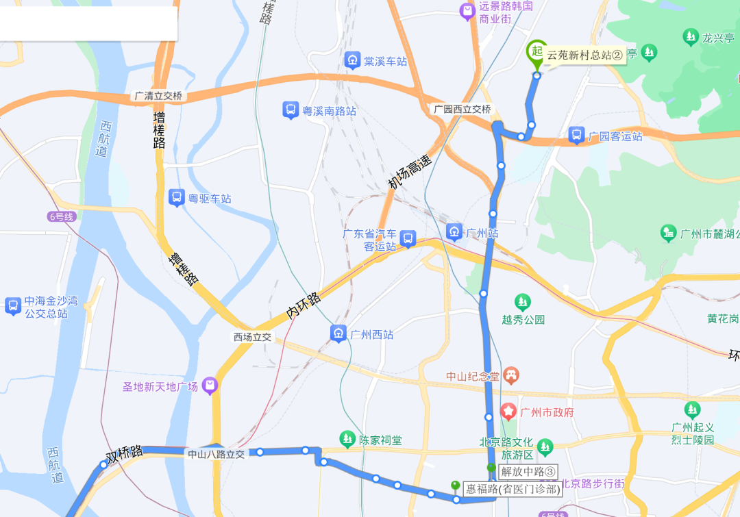 124路公交车的线路图图片