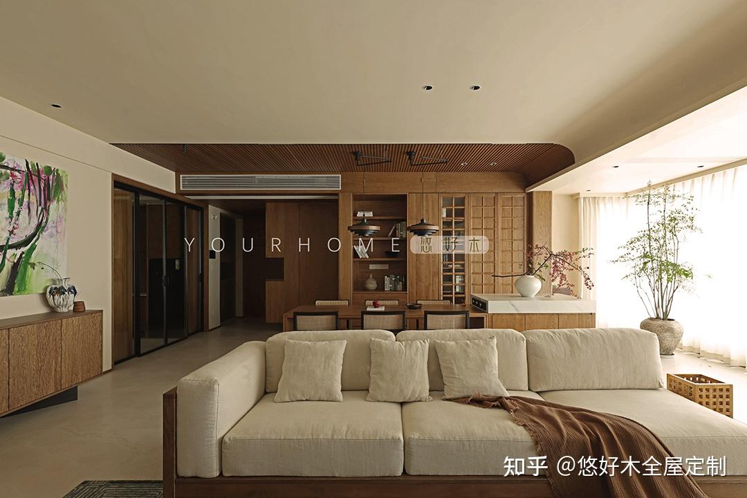 原木自然风全屋整体定制设计案例,悠好木重庆华侨城大平层实拍 - 知乎
