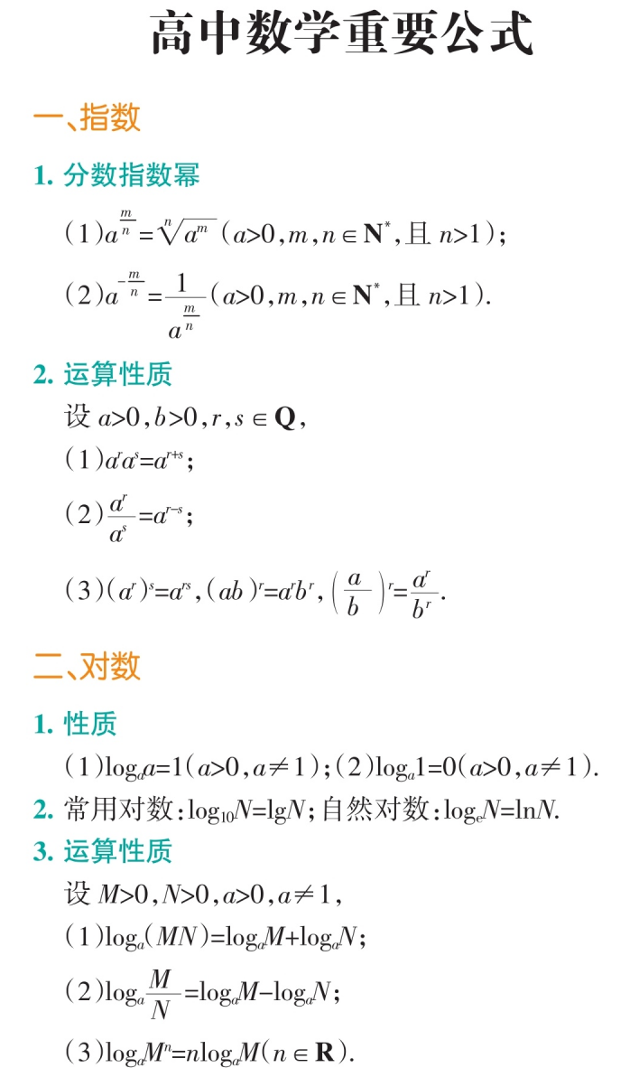 高中数学 重要公式集锦 精华版 夯实基础就看这个吧 知乎 高中数学 重要公式集锦 精华版 夯实基础就看这个吧 知乎