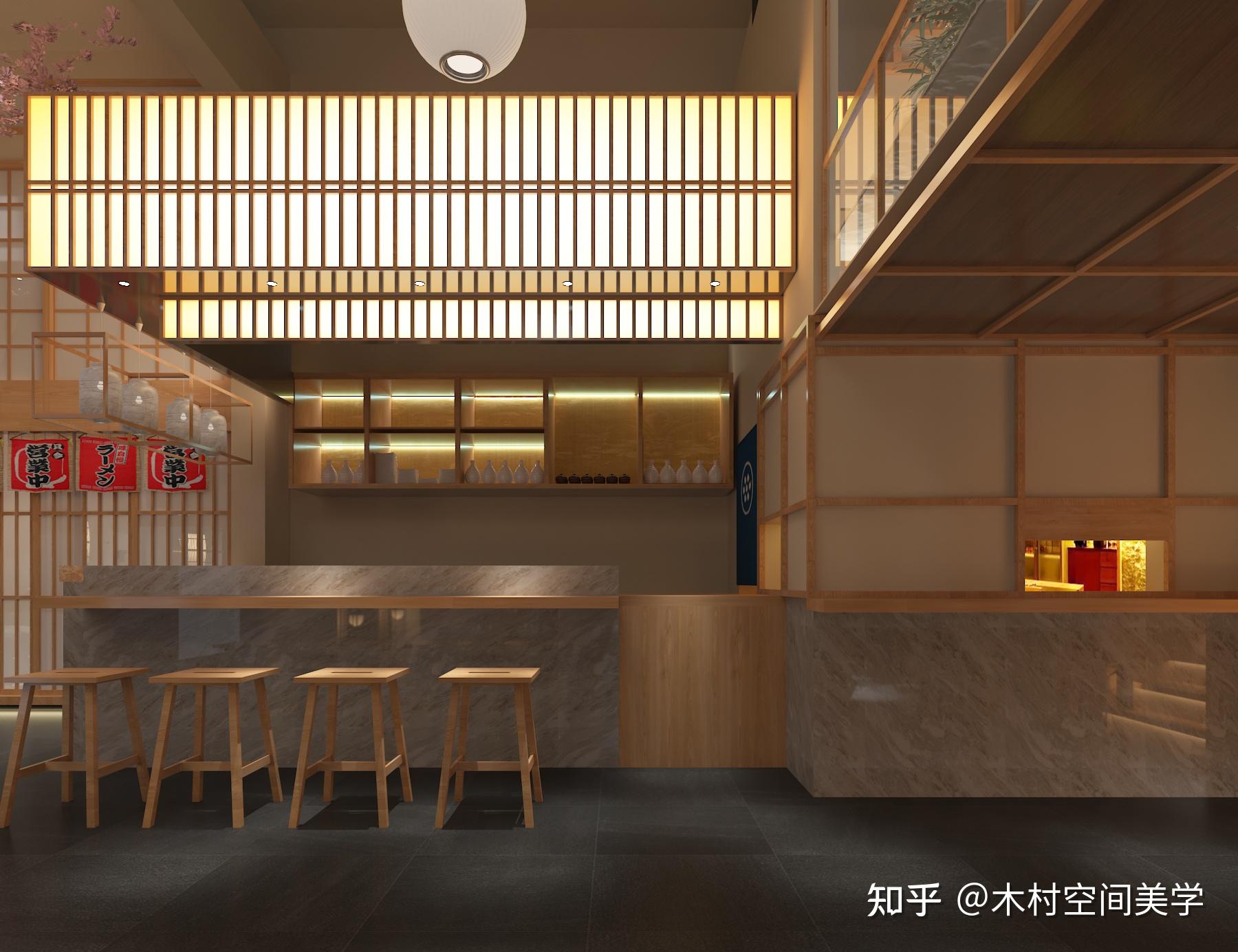 现代简约原木风日式餐厅设计 - 知乎