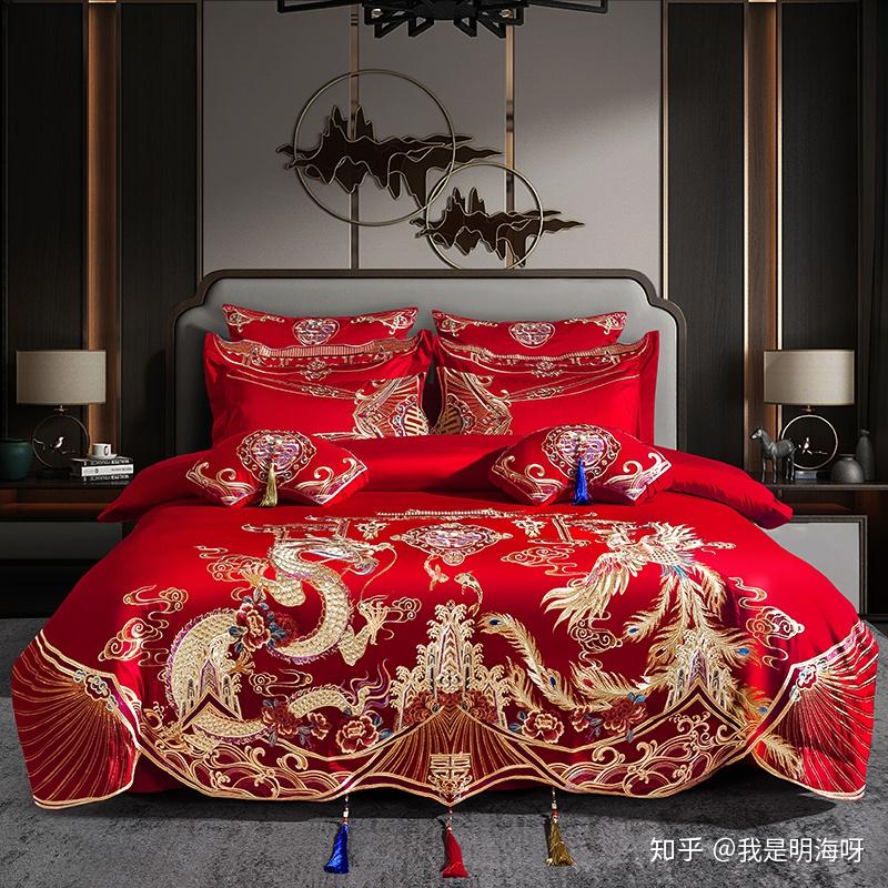 麻烦推荐一下洋气点的结婚用的大红色床上用品四件套?