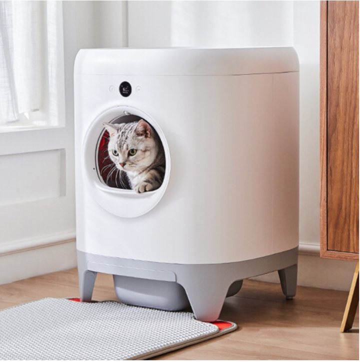 猫砂盆全半閉鎖猫トイレ超大猫糞尿盆外飛散防止猫砂盆小猫用品-