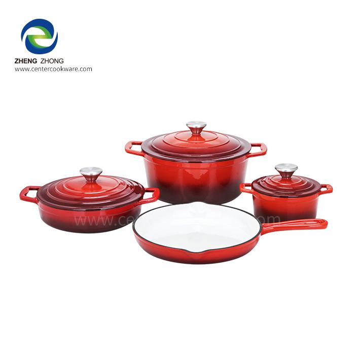 New Products Matte Enamel Cast Iron Cookware Set Factory China