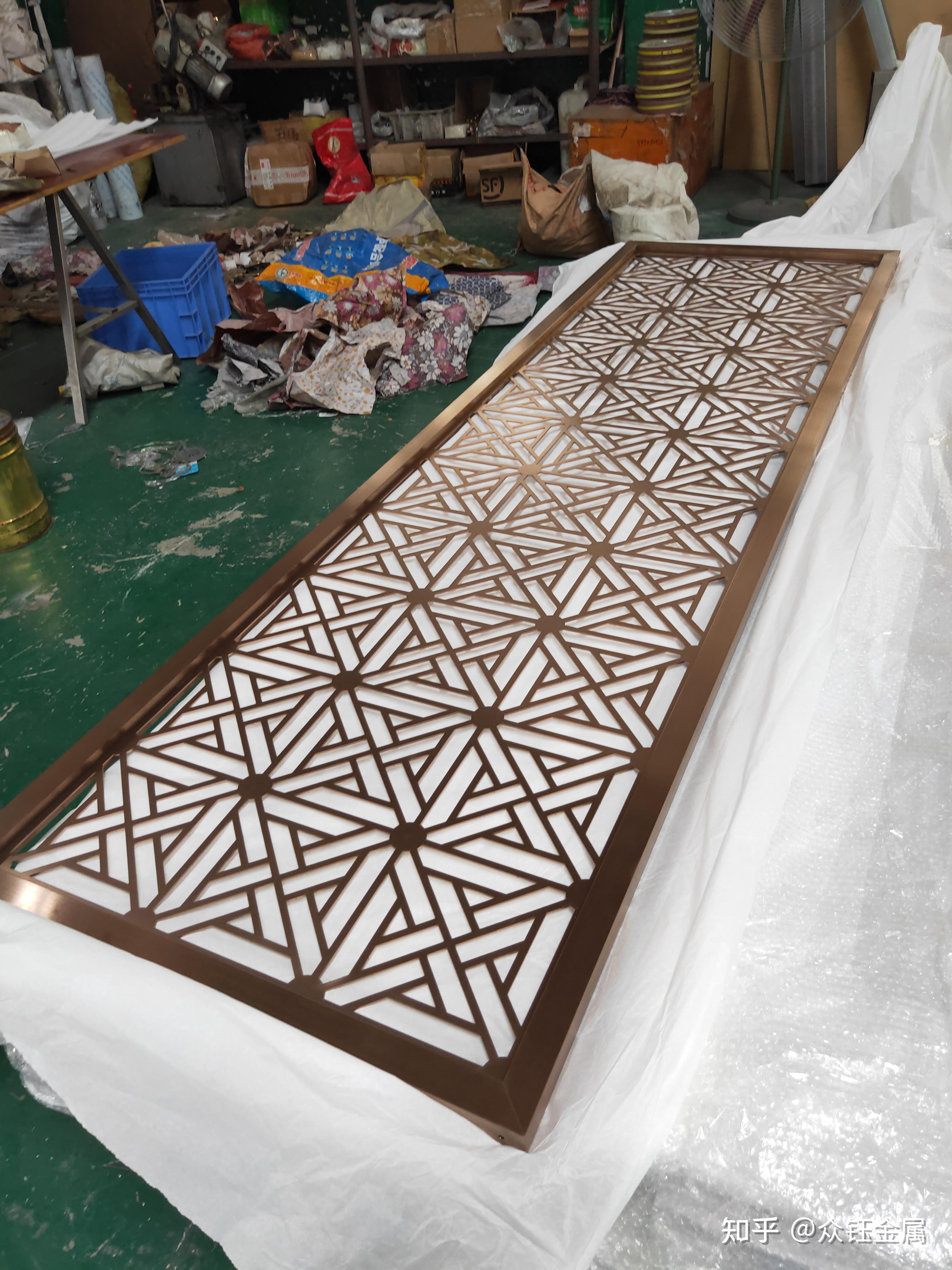 不锈钢激光花格酒店售楼部装饰隔断