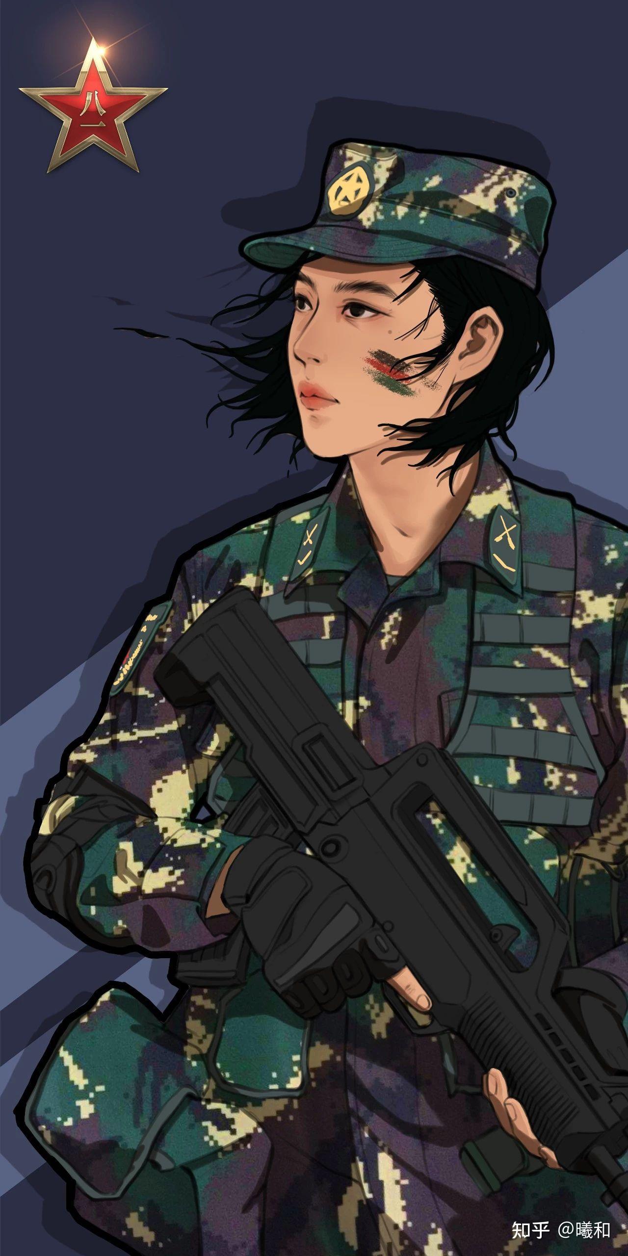 有没有帅气的女军人漫画头像