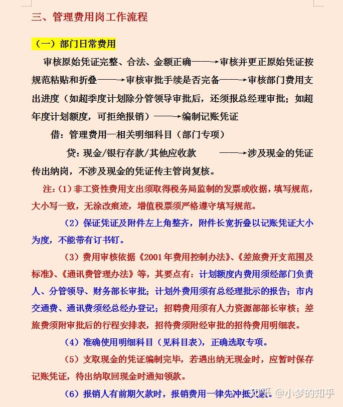 財務部各崗位工作流程從基礎崗位到管理層流程清晰內容詳細