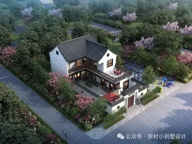 48款二层中式合院别墅,二层新中式四合院农村自建房别墅设计图 - 知乎