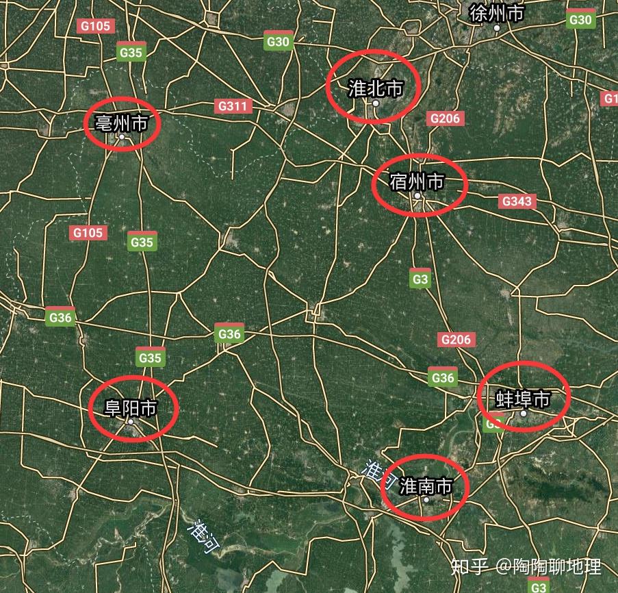 皖北6大城市城區面積排名宿州淮北蚌埠阜陽淮南亳州